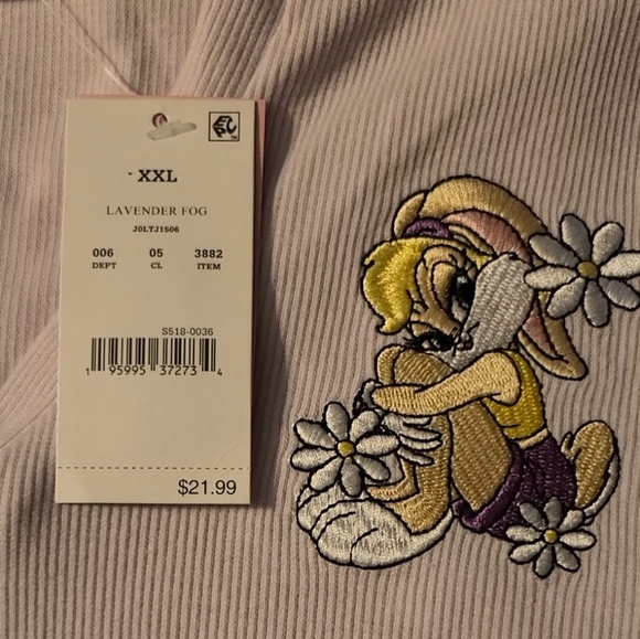 Looney Tunes Lola Bunny XX Large Polo style dress in lavender with embro… - Picture 6 of 6